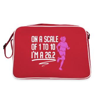 26.2 Meilen Marathon - Marathonläufer - Retro Tasche - Rot/Weiß - Hinten
