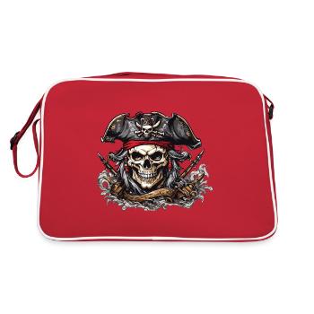 Drapeau pirate Jolly Roger crâne Illustration - Sac Retro - rouge/blanc - Dos