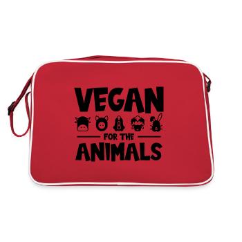 VEGAN POUR LES ANIMAUX - Sac Retro - rouge/blanc - Dos