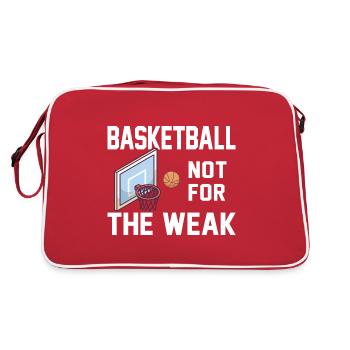 Basketball Not For The Weak Spruch Basketballer - Retro Tasche - Rot/Weiß - Hinten