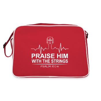 Praise him with the strings of Christian church music - Retro Bag - red/white - Back