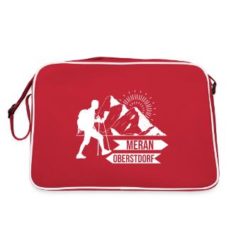 Transalp Alpenüberquerung E5 Oberstdorf Meran - Retro Tasche - Rot/Weiß - Hinten