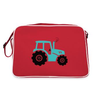 Kinder-Traktor - Retro Tasche - Rot/Weiß - Hinten