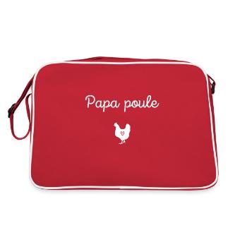 PAPA POULE idée cadeau accessoires et t shirt - Sac Retro - rouge/blanc - Dos