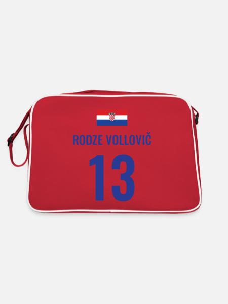 Fußball Sauf Trikot Kroatien Mallorca Party Gruppe - Retro Tasche - Rot/Weiß - Hinten