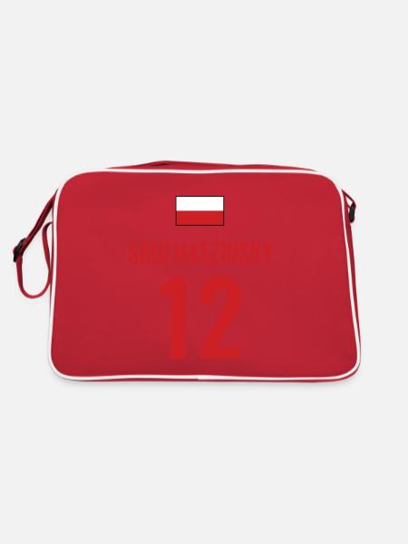 Fußball Sauf Trikot Polen Mallorca Party Gruppen - Retro Tasche - Rot/Weiß - Hinten