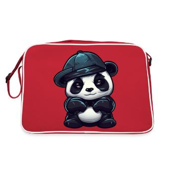 Panda cool aux yeux rouges - Sac Retro - rouge/blanc - Dos