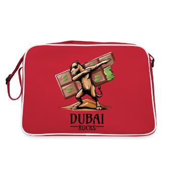 Dabbing dromedary and Dubai vibes - Retro Bag - red/white - Back
