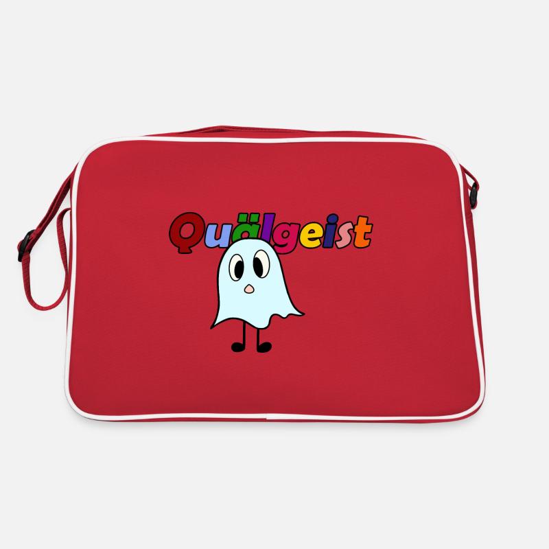 Quälgeist - Retro Tasche - Rot/Weiß