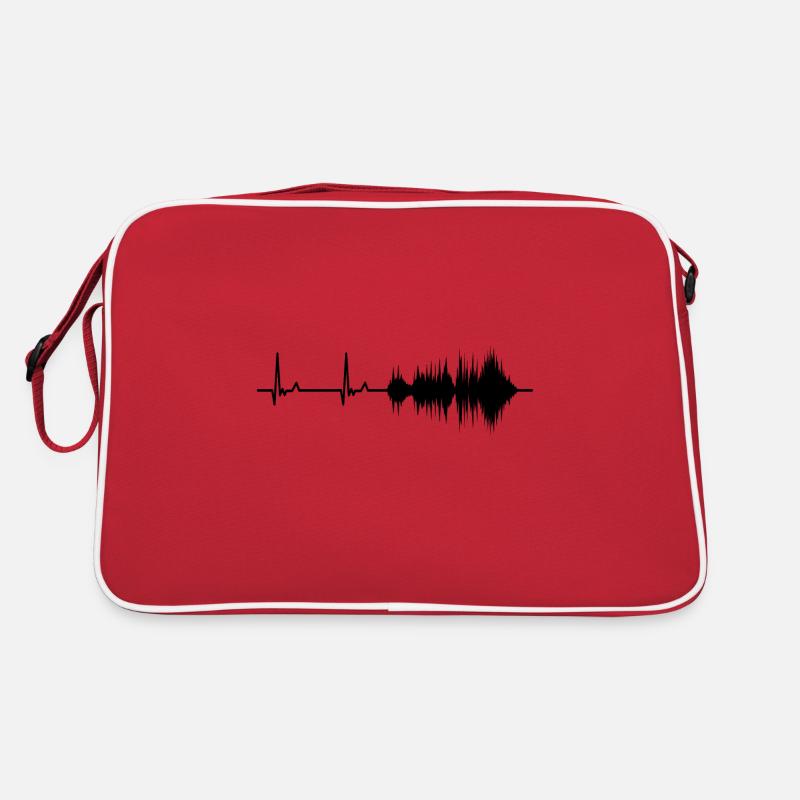 Tontechniker Herzschlag - Retro Tasche - Rot/Weiß