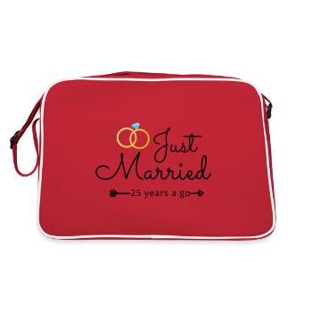 25th Wedding Anniversary - Retro Bag - red/white - Back
