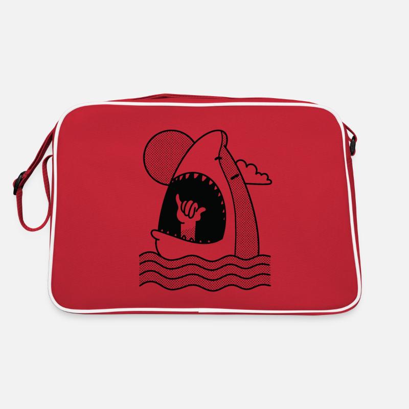 Sharke isst eine Hand Bestes Geschenk Retro Tasche