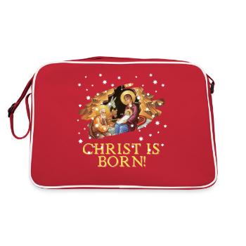 Noël Nativité Christ est né! - Sac Retro - rouge/blanc - Dos