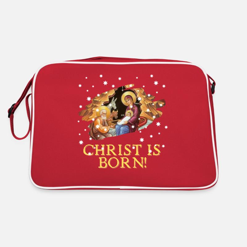 Weihnachtskrippe Christus ist geboren! Retro Tasche