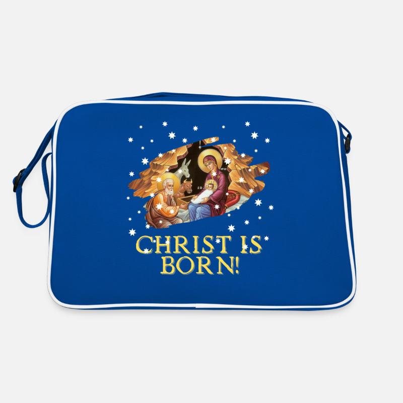 Weihnachtskrippe Christus ist geboren! Retro Tasche