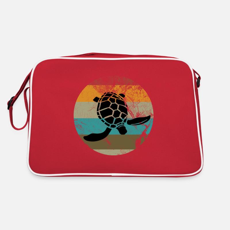 Schildkröte - Retro Tasche - Rot/Weiß