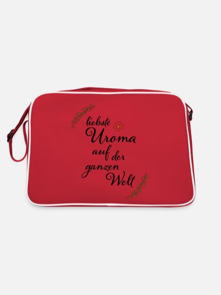Beste Uroma Geschenk für die liebste Uroma - Retro Tasche - Rot/Weiß - Hinten