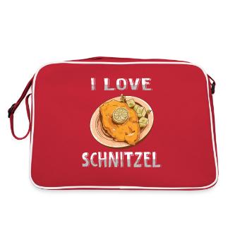 I love schnitzel - Retro Bag - red/white - Back