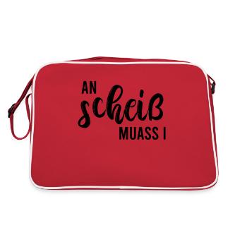 An scheiss muass I Grantler aus Bayern Österreich - Retro Tasche - Rot/Weiß - Hinten
