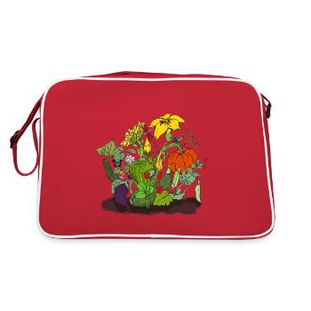 plantes jardin légumes fruits nature idée cadeau - Sac Retro - rouge/blanc - Dos