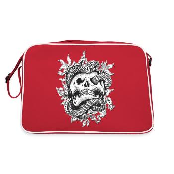 Tattoo Totenkopf shirt avec serpent pour les fans de musique - Sac Retro - rouge/blanc - Dos