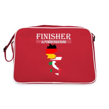Alpenüberquerung Finisher Transalp Alpencross - Retro Tasche - Rot/Weiß - Hinten