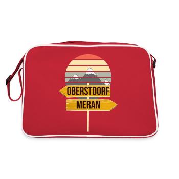 Transalp AAlpenüberquerung E5 Oberstdorf Meran - Retro Tasche - Rot/Weiß - Hinten