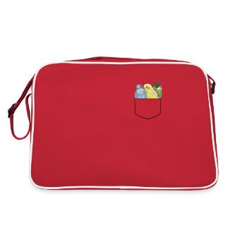 Perruches dans le sac design amusant - Sac Retro - rouge/blanc - Dos