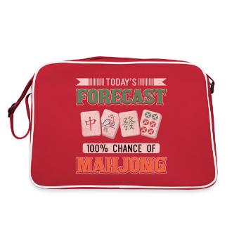 Mahjong Steine Mahjong Spiel - Retro Tasche - Rot/Weiß - Hinten