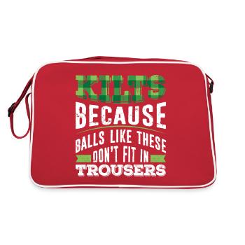 Kilt Scottish Costume Saying - Retro Bag - red/white - Back