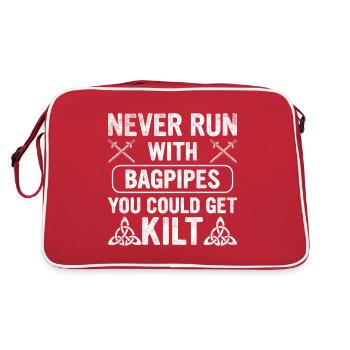 Lustiges Kilt-Zitat - Retro Tasche - Rot/Weiß - Hinten