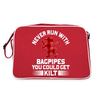 Schottenrock-Träger Kilt Schottland - Retro Tasche - Rot/Weiß - Hinten