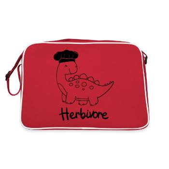 Dinosaures herbivores avec chapeau de chef - Sac Retro - rouge/blanc - Dos