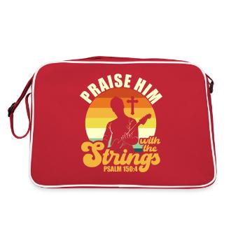 Praise him with the strings of Christian church music - Retro Bag - red/white - Back