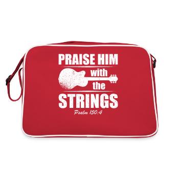 Praise him with the strings of Christian church music - Retro Bag - red/white - Back
