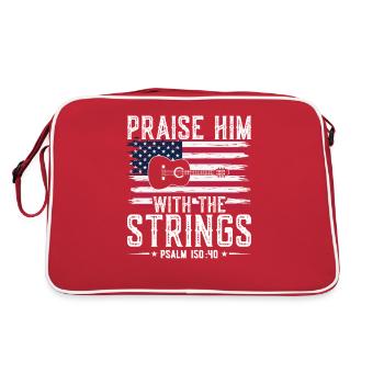 Praise him with the strings of Christian church music - Retro Bag - red/white - Back