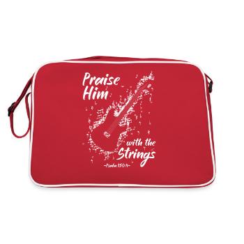 Praise him with the strings of Christian church music - Retro Bag - red/white - Back