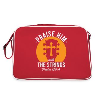 Praise him with the strings of Christian church music - Retro Bag - red/white - Back