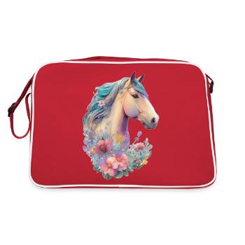Le Horse Girl Kids Horse Flower Design - Sac Retro - rouge/blanc - Dos