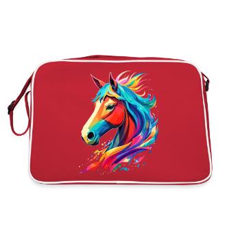 Des designs uniques pour les amoureux des chevaux! - Sac Retro - rouge/blanc - Dos