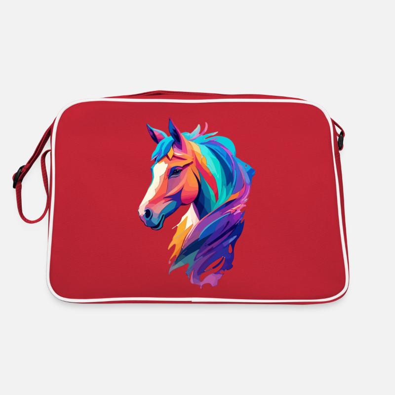 Horse Paint Splash Pony Rider Equestrian Design Retro Bag