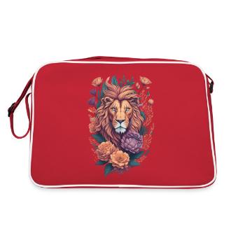 Floral Leo Zodiac Leo Astrology Art - Retro Bag - red/white - Back