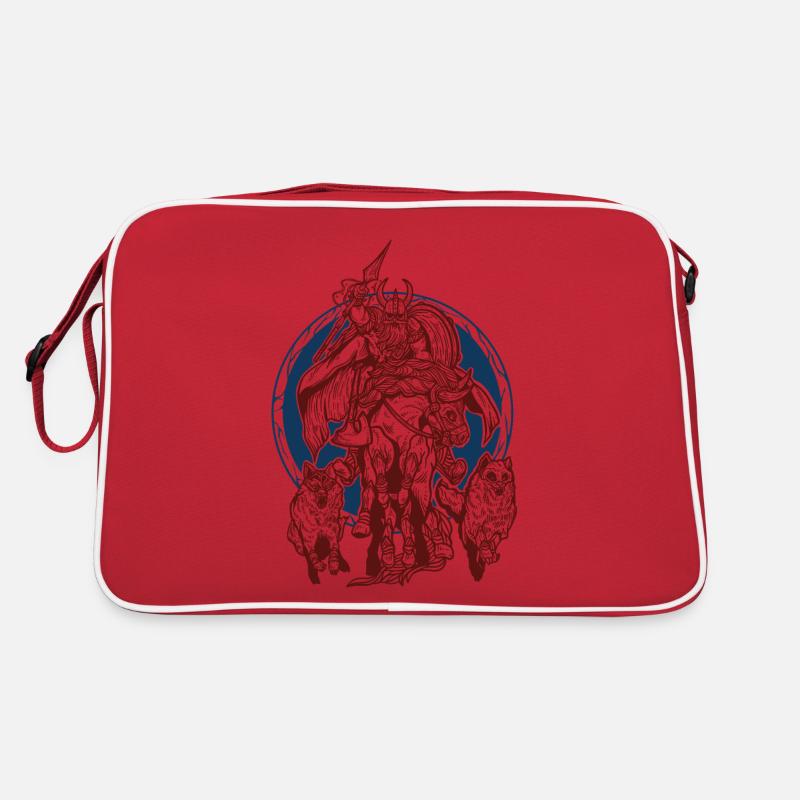 Wikinger Odin mit Sleipnir & Gungnir Design Retro Tasche