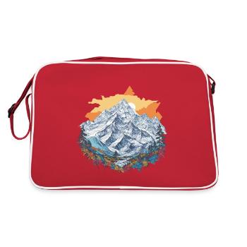 Vintage Mountain Hiking Mountaineering Aesthetics Design - Retro Bag - red/white - Back