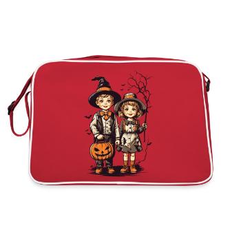 Vintage Halloween Kids Trick or Treat Fest - Retro Bag - red/white - Back