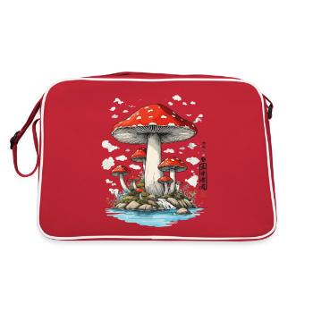 Retro Toadstool Art Mushroom Picker Design - Retro Bag - red/white - Back