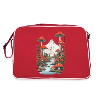 Magic Mushroom Panorama Vintage Toadstool Design - Retro Bag - red/white - Back