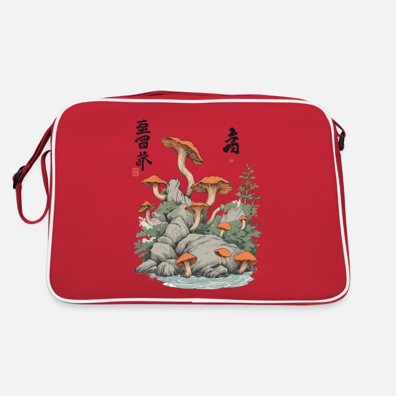 Chanterelles Ukiyo-E Aesthetic Vintage Mushroom Design Retro Bag