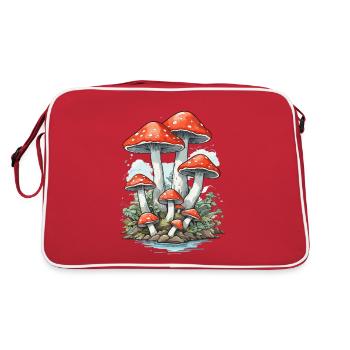 Retro Toadstool Vintage Mushrooms Cottagecore Design - Retro Bag - red/white - Back