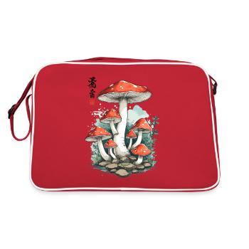Magic Toadstool Japan Cottagecore Design - Retro Bag - red/white - Back